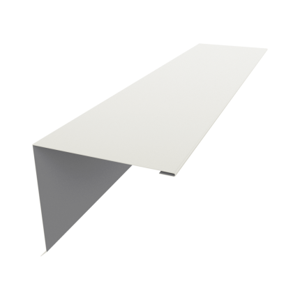 Langes, weißes Metallprofil für Dächer Pultdachfirst RAL 9002